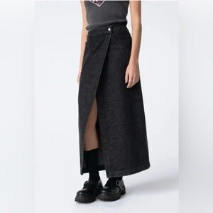 CARNE BOLLENTE SKETCHY SKETCH Midi Skirt WASHED BLACK